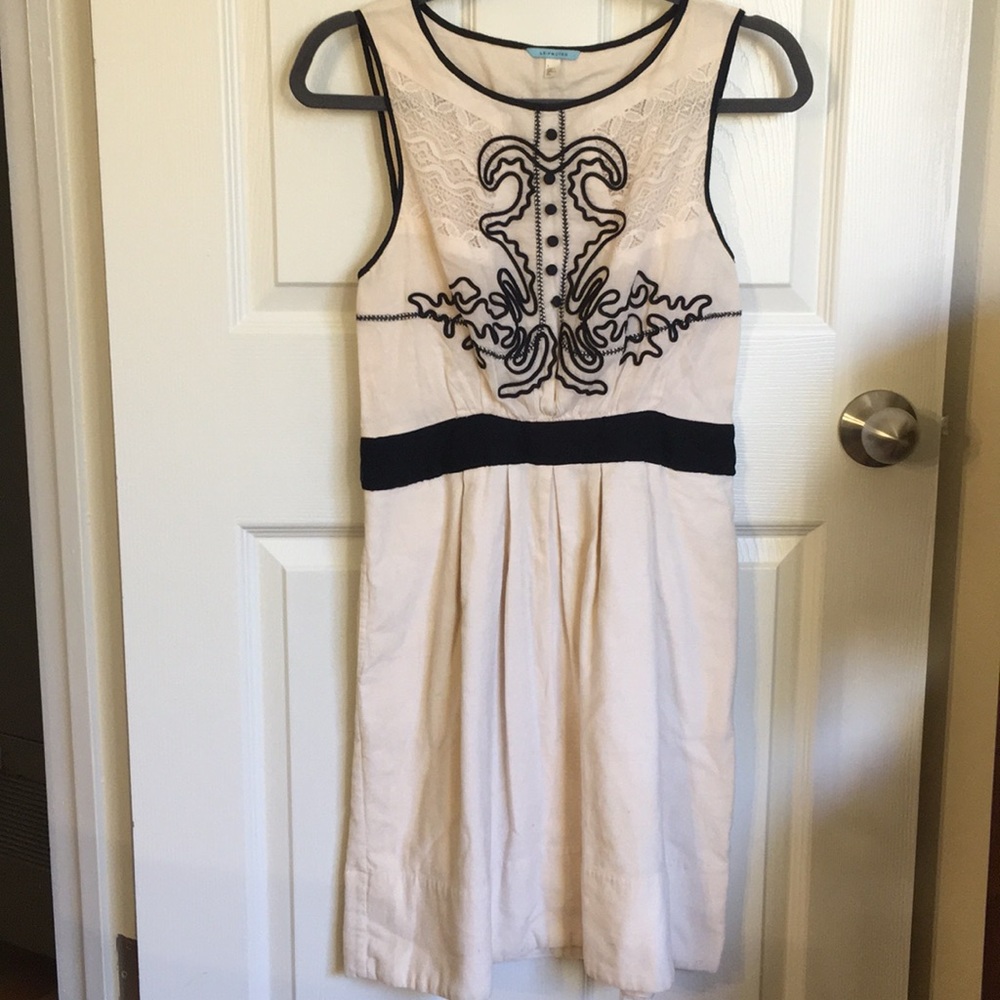 Delicate cream and black Anthropologie Dress